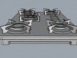 fogatti cooktop 5 burners v500 tc 3D Model