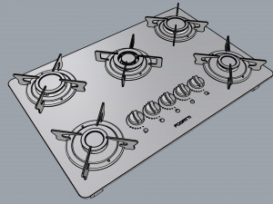fogatti cooktop 5 burners v500 tc Modelo 3D
