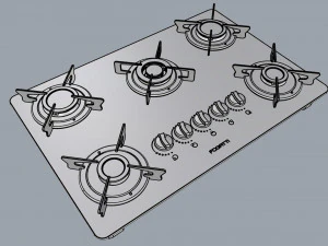 fogatti cooktop 5 burners v500 tc 3D Model