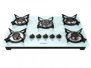 fogatti cooktop 5 burners v500 tc white 3D Model