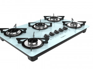 fogatti cooktop 5 burners v500 tc white 3D-Modell