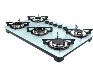 fogatti cooktop 5 burners v500 tc white 3D-Modell