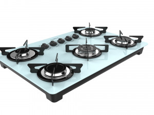 fogatti cooktop 5 burners v500 tc white 3D-Modell