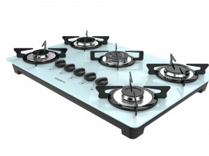 fogatti cooktop 5 burners v500 tc white 3D-Modell