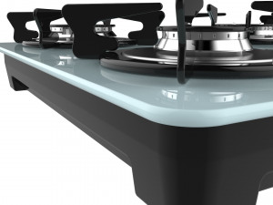 fogatti cooktop 5 burners v500 tc white 3D-Modell
