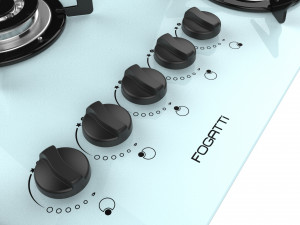 fogatti cooktop 5 burners v500 tc white 3D-Modell
