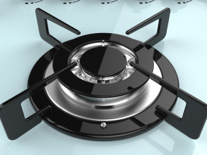 fogatti cooktop 5 burners v500 tc white 3D-Modell