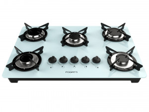 fogatti cooktop 5 burners v500 x white 3D मॉडल