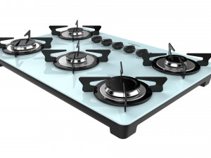 fogatti cooktop 5 burners v500 x white 3D Model
