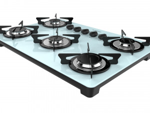 fogatti cooktop 5 burners v500 x white 3D Model