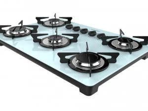 fogatti cooktop 5 burners v500 x white 3D Model