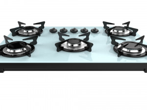 fogatti cooktop 5 burners v500 x white 3D Model