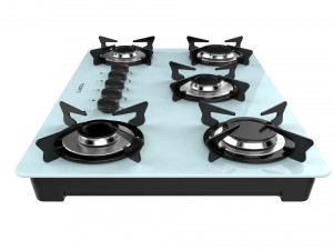 fogatti cooktop 5 burners v500 x white 3D Model