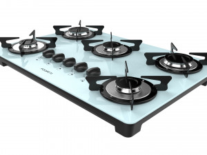 fogatti cooktop 5 burners v500 x white 3D Model