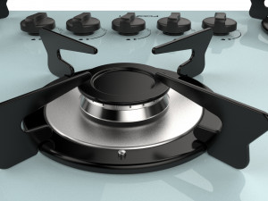 fogatti cooktop 5 burners v500 x white 3D Model