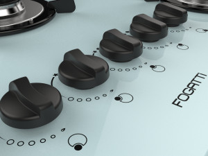 fogatti cooktop 5 burners v500 x white 3D Model