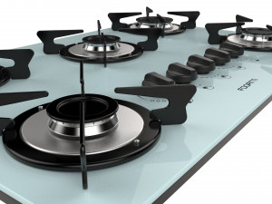 fogatti cooktop 5 burners v500 x white 3D Model