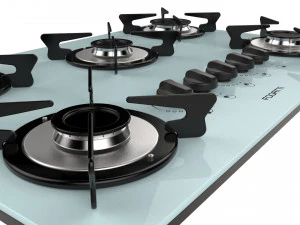 fogatti cooktop 5 burners v500 x white 3D Model