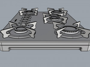 fogatti cooktop 5 burners v500 x white 3D Model