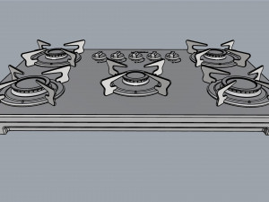 fogatti cooktop 5 burners v500 x white 3D Model