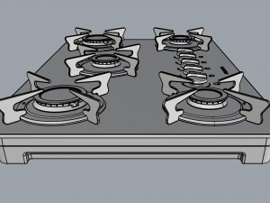 fogatti cooktop 5 burners v500 x white 3D Model