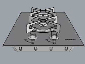 cooktop suggar 2 burners fg2002vp 3D Модель