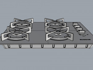 cooktop suggar 4 burners fg4004vp Modello 3D