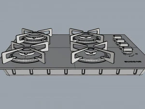 cooktop suggar 4 burners fg4004vp 3D Model