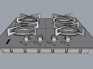 cooktop suggar 4 burners fg4004vp Modello 3D
