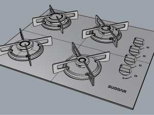 cooktop suggar 4 burners fg4004vp Modello 3D