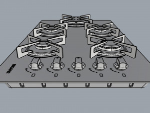 cooktop suggar 5 burners fg5535vp 3D 모델