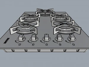 cooktop suggar 5 burners fg5535vp 3D Model