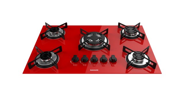 cooktop suggar red glass 5 burners fg5305br Modelo 3D .c4d .max .obj .3ds .fbx .stl .blend