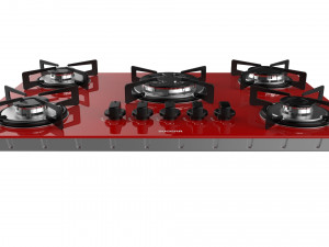 cooktop suggar red glass 5 burners fg5305br Modelo 3D