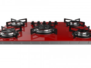 cooktop suggar red glass 5 burners fg5305br Modelo 3D