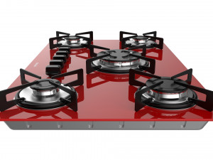 cooktop suggar red glass 5 burners fg5305br Modelo 3D