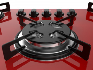 cooktop suggar red glass 5 burners fg5305br Modelo 3D