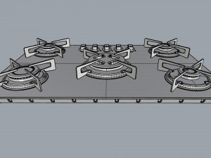 cooktop suggar red glass 5 burners fg5305br Modelo 3D