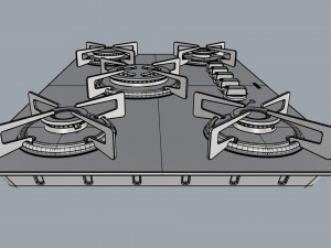 cooktop suggar red glass 5 burners fg5305br Modelo 3D