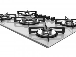 cooktop suggar white glass 5 burners fg5305br 3D Model