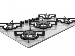 cooktop suggar white glass 5 burners fg5305br 3D Model