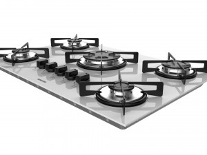 cooktop suggar white glass 5 burners fg5305br 3D Model