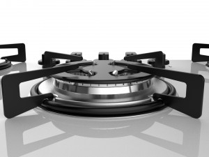 cooktop suggar white glass 5 burners fg5305br 3D Model