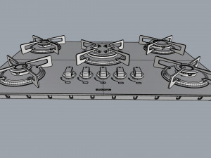 cooktop suggar white glass 5 burners fg5305br 3D Model