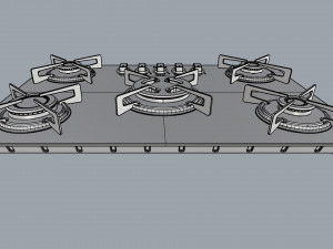 cooktop suggar white glass 5 burners fg5305br 3D Model
