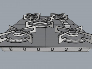 cooktop suggar white glass 5 burners fg5305br 3D Model