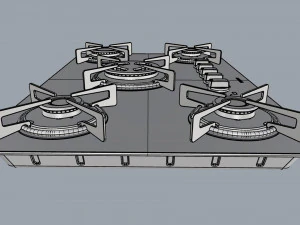 cooktop suggar white glass 5 burners fg5305br 3D Model