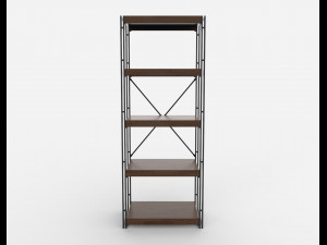 bookcase wooden black and brown 3D Model