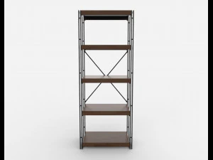 bookcase wooden black and brown 3D Model