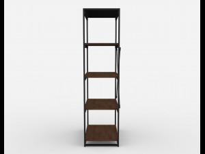 bookcase wooden black and brown 3D Model